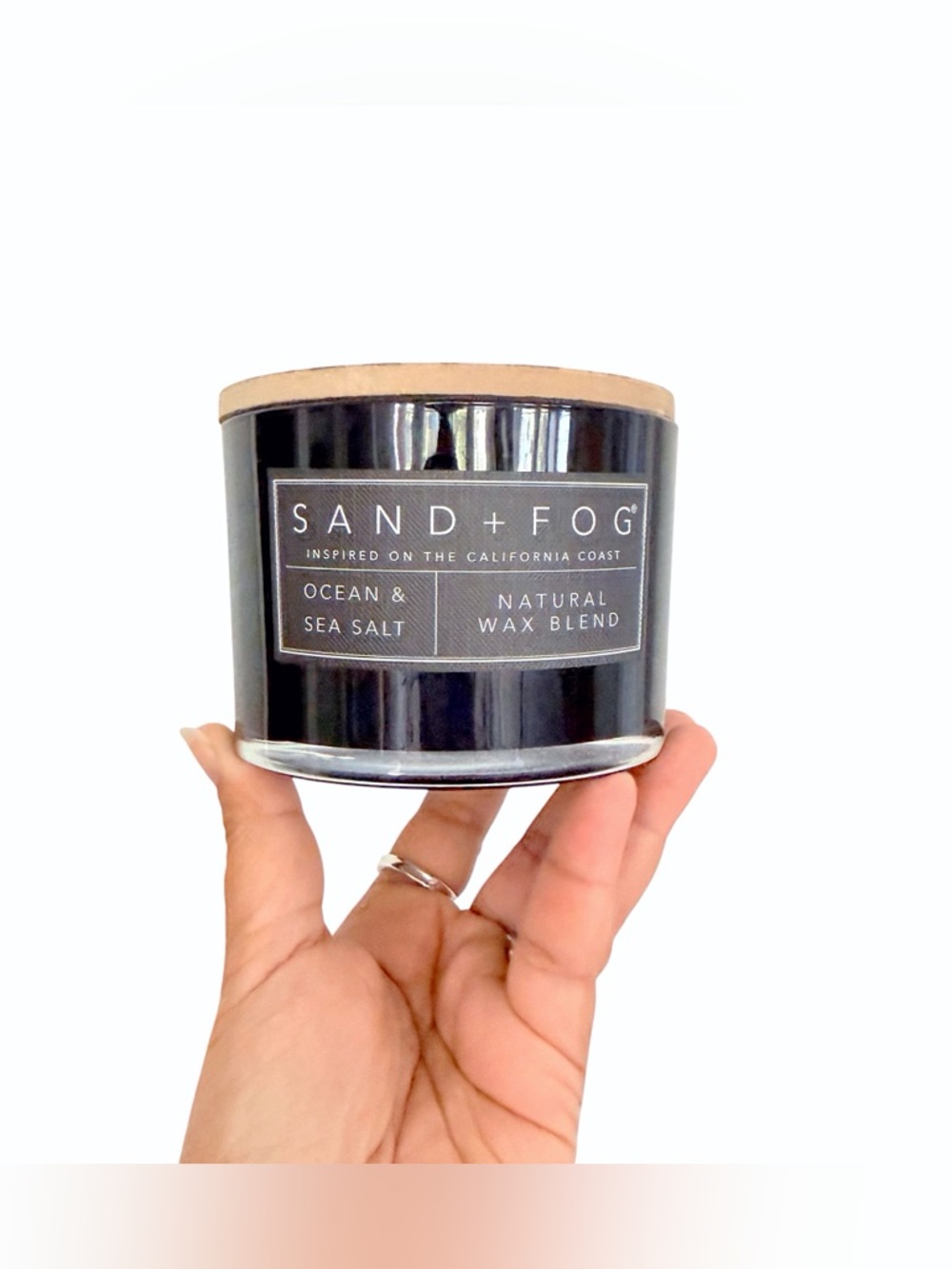 Sand + Fog Ocean & Sea Salt Large Scented Candle - Black